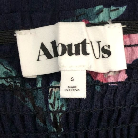 About Us Dulipa Dress in Navy Floral Off Shoulder Mini Dress size Small Revolve - Picture 11 of 15